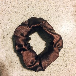 Dark Brown Satin Hair Scrunchie